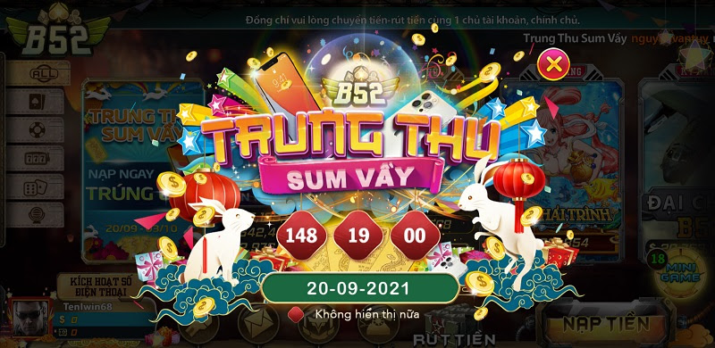 68gamebai company Các khuyến mãi, event tại cổng game bài B52.