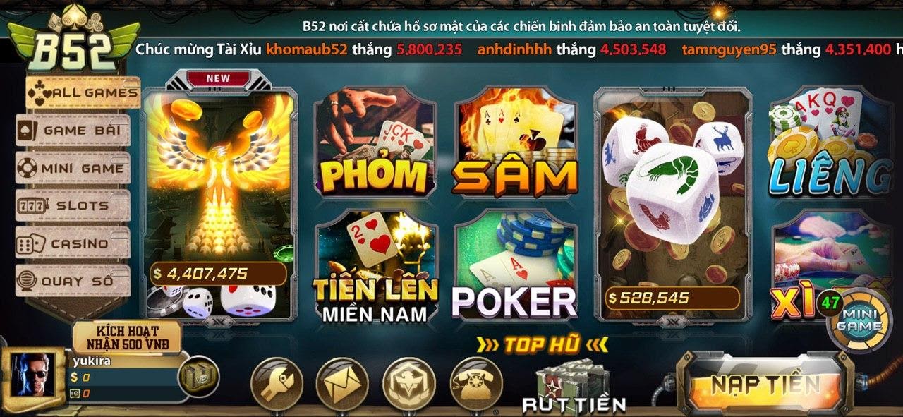 68gamebai company B52 - đa dạng game bài đổi thưởng.
