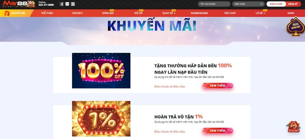 68gamebai company May88 có những chương trình khuyến mãi vô cùng hấp dẫn