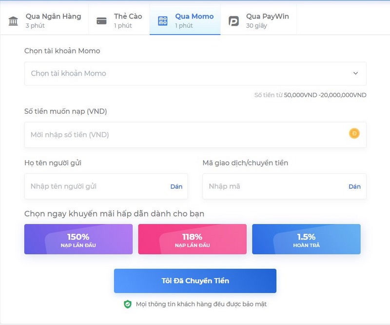 68gamebai company Đa dạng hinh thức nạp tiền linh hoạt cho người chơi