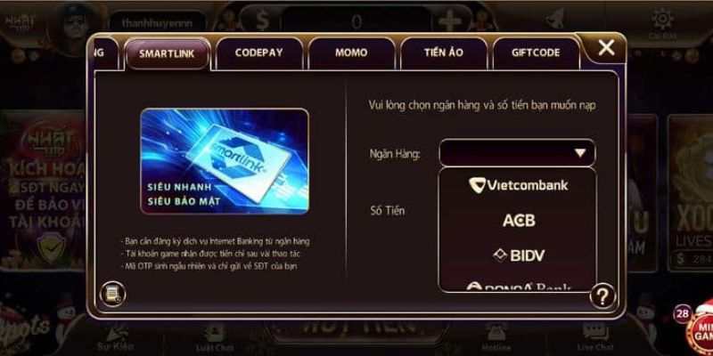 68gamebai company Nạp tiền nhanh chóng với Smartlink hết sức đơn giản