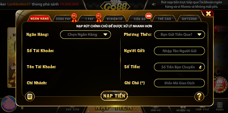 68gamebai company Anh em bet thủ cần lựa chọn cho mình phương thức nạp và rút