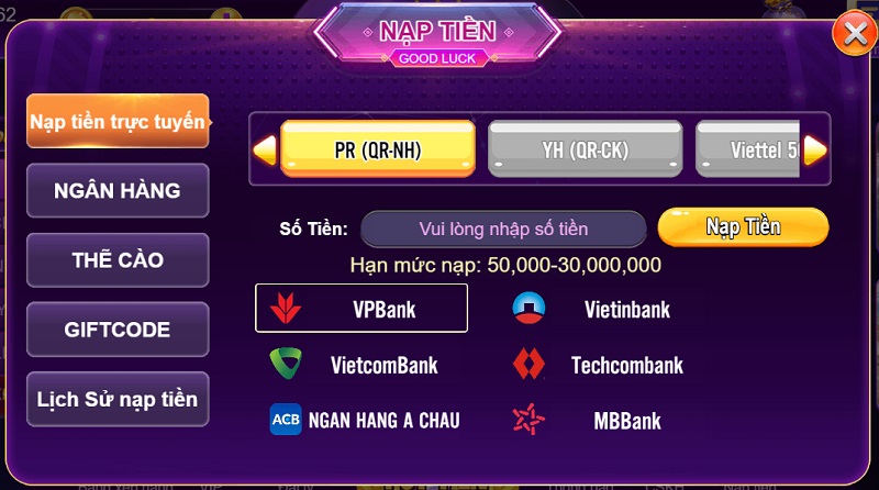 68gamebai company Nạp tiền để có quyền trải nghiệm các tựa game