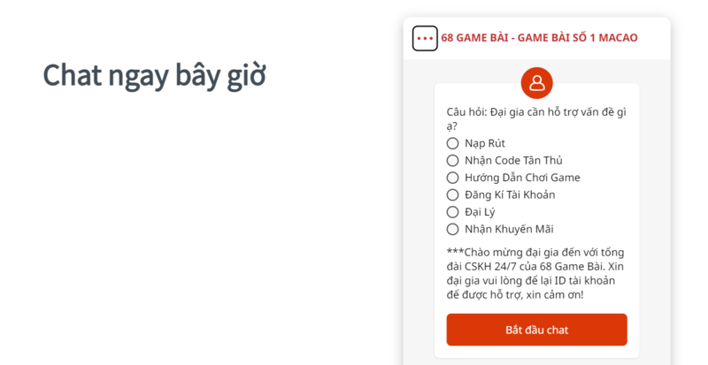 68gamebai reviews Nhận hỗ trợ qua kênh chat trực tuyến của 68gamebai