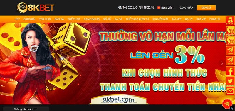 Nhà cái 8KBET - Những trải nghiệm cá cược đầy chất lượng