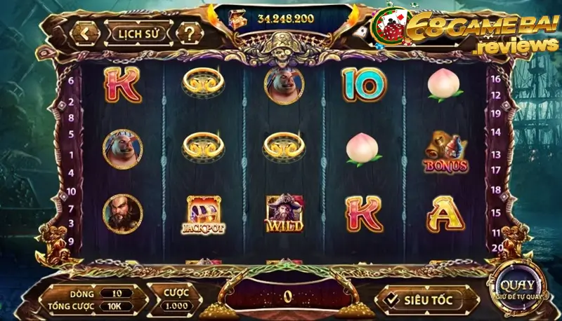 68gamebai company Pirate King mang đến chủ đề quay hũ mới lạ