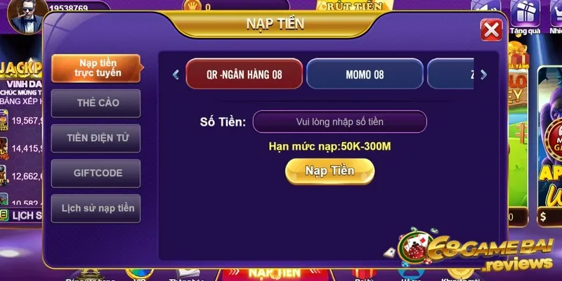 68gamebai company Các phương thức thanh toán tại 68 game bài